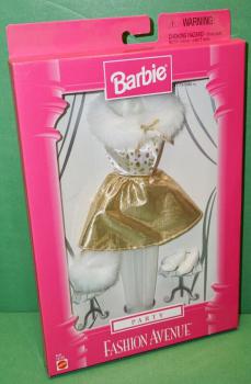 Mattel - Barbie - Fashion Avenue - Party - Dress with Metallic Gold Skirt - наряд
