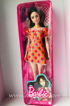 Mattel - Barbie - Fashionistas #160 - Patterned Orange Dress - Original - Doll