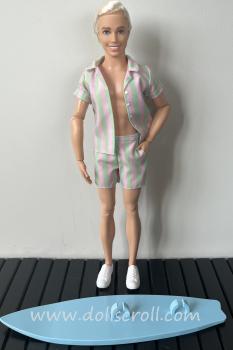 Mattel - Barbie - Barbie The Movie - Ken Wearing Pastel Striped Beach Matching Set - Poupée