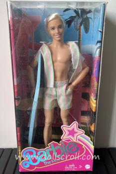Mattel - Barbie - Barbie The Movie - Ken Wearing Pastel Striped Beach Matching Set - Poupée