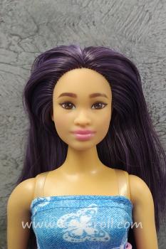 Mattel - Barbie - Fashionistas #231 - Denim Butterfly Dress - Curvy - Poupée